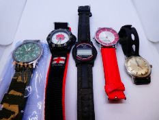 A selection of various watches including Pulsar, Sekonda, etc and a Zeiger unworn watch, with a vint