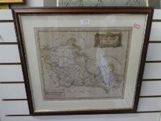 An antique map of Berkshire by Robert Morden, 43 x 37.5cm