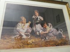 David Shepherd limited edition pencil signed print titled "Playtime" 771/850, 79 x 55cm, and one oth