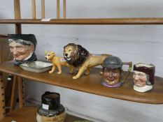 A Beswick male Lion, a smaller Lioness and other items