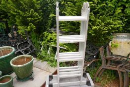 A multi-purpose aluminium ladder and a set of steps