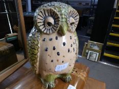 An art pottery figure of Owl, 21.5cm