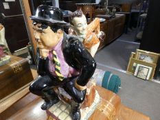 An artist proof character jug of Laurel & Hardy, by Andy Moss, No. 251, dated 1994