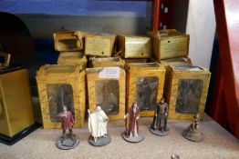 Selection of boxed metal Tolkein figures of Lord of The Rings, all with boxes, released by New Line