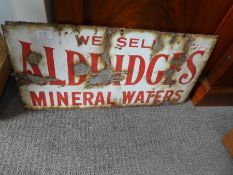 An old enamelled sign for Aldridge's Mineral Waters, 61cm