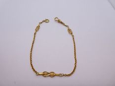 9ct yellow gold bracelet 22cm, 3.5g approx, marked 9ct