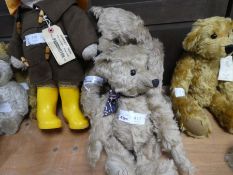 A plush teddy by Sue Nicoll named Bobby, 5/500 and one other probably by Sue Nicoll also