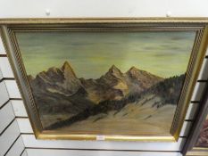 A continental oil of mountainous landscape, signed, one other oil by F A Fersi, mid 20th century and