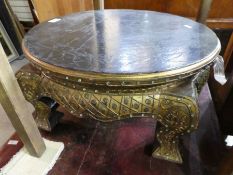 An Eastern style low table/stand having gilt decoration