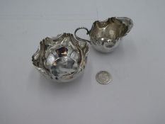 A Victorian silver sugar bowl with folded and crimped rim. Hallmarked Sheffield 1894 W. W. Harison a