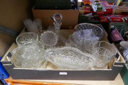 Four trays of china, glass and similar