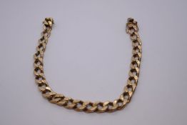 9ct yellow gold curb link bracelet, marked 375, approx 16.3g, approx 25cm