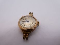 9ct yellow gold cased circular wristwatch, Af, marked 375, 12.5g approx