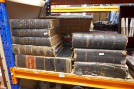 A quantity of Victorian bibles, one having 3 volumes