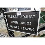 Please adjust your dress sign