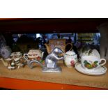 Selection of Portmeirion china, brassware, teapots, nut crackers, etc
