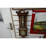 A classical designed column supported barometer and thermometer, AF