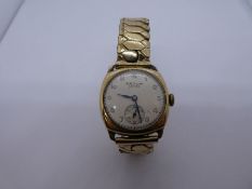 Vintage 9ct yellow gold cased Datum, Lorix , Watch on plated expanding strap, Dennison case marked 3