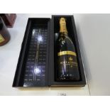 A bottle of Moet et Chandon Grand Vintage Champagne, 2000, in original box