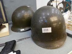 World War II US M1 helmet, complete with Liner, sweat band and chin strap (buckle marked with anchor