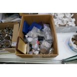 A box of mixed coinage including GB, USA, etc