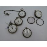 A quantity of silver pocket watches, various hallmarks and designs. Including Chester 1900 John Geor