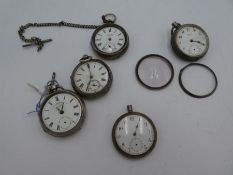 A quantity of silver pocket watches, various hallmarks and designs. Including Chester 1900 John Geor
