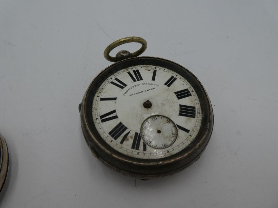 A quantity of silver pocket watches, some 19th century, one ticking. Various designs, hallmarks and - Image 4 of 7