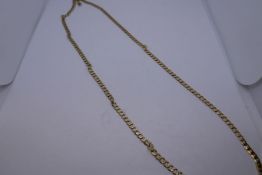 9ct yellow gold curblink necklace, marked 375, 72cm, aprox 22.5g