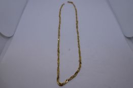 14K yellow gold rope twist neckchain, 49cm, 10.9g approx