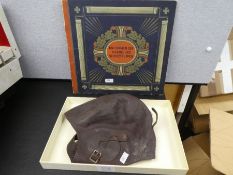 World War I Imperial German Navy cigarette card album (complete) with World War II era leather flyin