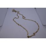 9ct yellow gold figaro design neck chain, 84cm, marked 375, lobster claw catch, approx 24.1g