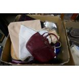 Fashion handbags. Two large boxes to include Michael Kors, Jane Shilton, Vivienne Westwood, and othe