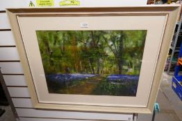 A painting of Bluebell wood by A V Cocksedge and one other by Cathryn Shemansky, New Zealand
