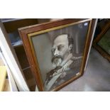 Framed and glazed prints, one depicting King Edward and one depicting Queen Alexandra