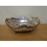 Hallmarked silver fruit bowl of fretwork design, approx 14.92 ozt. Hallmarked Atkin Brothers, Sheff