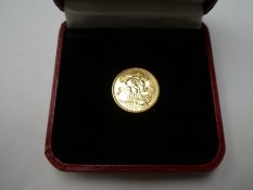 Cased 22ct gold full Sovereign, 200, George and the Dragon, in presentation box Pifco 100 Year Anniv