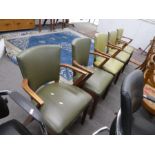 A set of seven vintage chairs having open arms, probably 1970s by Hunter Smallpage Ltd - York