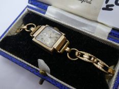 Vintage 9ct yellow gold cased ladies 'Helvetia' wristwatch on a plated strap, case marked 375, in a