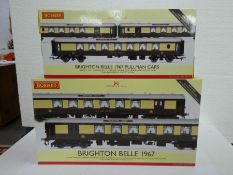 'OO' gauge; a Hornby Brighton Belle set of three, 1967 Pulllman carriages No. 34871 and one other Br