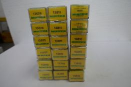 'N' gauge; sixteen various Minitrix rolling stock wagons, boxed, and two boxed Behalter assortments,
