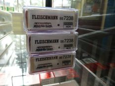 'N' gauge, three Fleischmann Piccolo boxed locomotives, No. 7238 (mint and unused)