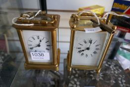 2 Brass carriage clocks
