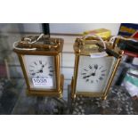 2 Brass carriage clocks