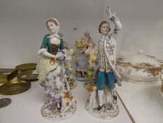 4 Pairs of Continental figurines, mainly German
