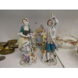 4 Pairs of Continental figurines, mainly German