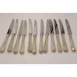A set of twelve silver handled knives hallmarked Sheffield 1994 Terry Shaverin