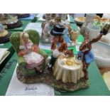 Four limited edition Beswick figure group, three being Beatrix Potter characters and the other piece