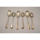 A quantity of six Victorian silver dessert spoons. Hallmarked London 1891 Josiah Williams and Co. 9.