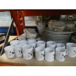 A large set of mixed china including mugs, plates, bowls, dishes from various manufacturers includin